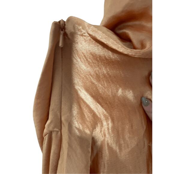 NWT Asos Bridesmaids Satin Halter Special Occasion Front Twist Slit Maxi Dress - Picture 6 of 14